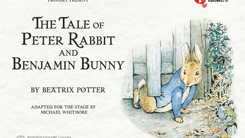 An illustration promoting the Quantum Theatre production of The Tale of Peter Rabbit